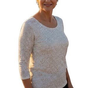 JM Collection Fancy Bling Top Sz L